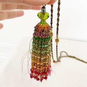 Michal Negron Rainbow Tassel Long Necklace